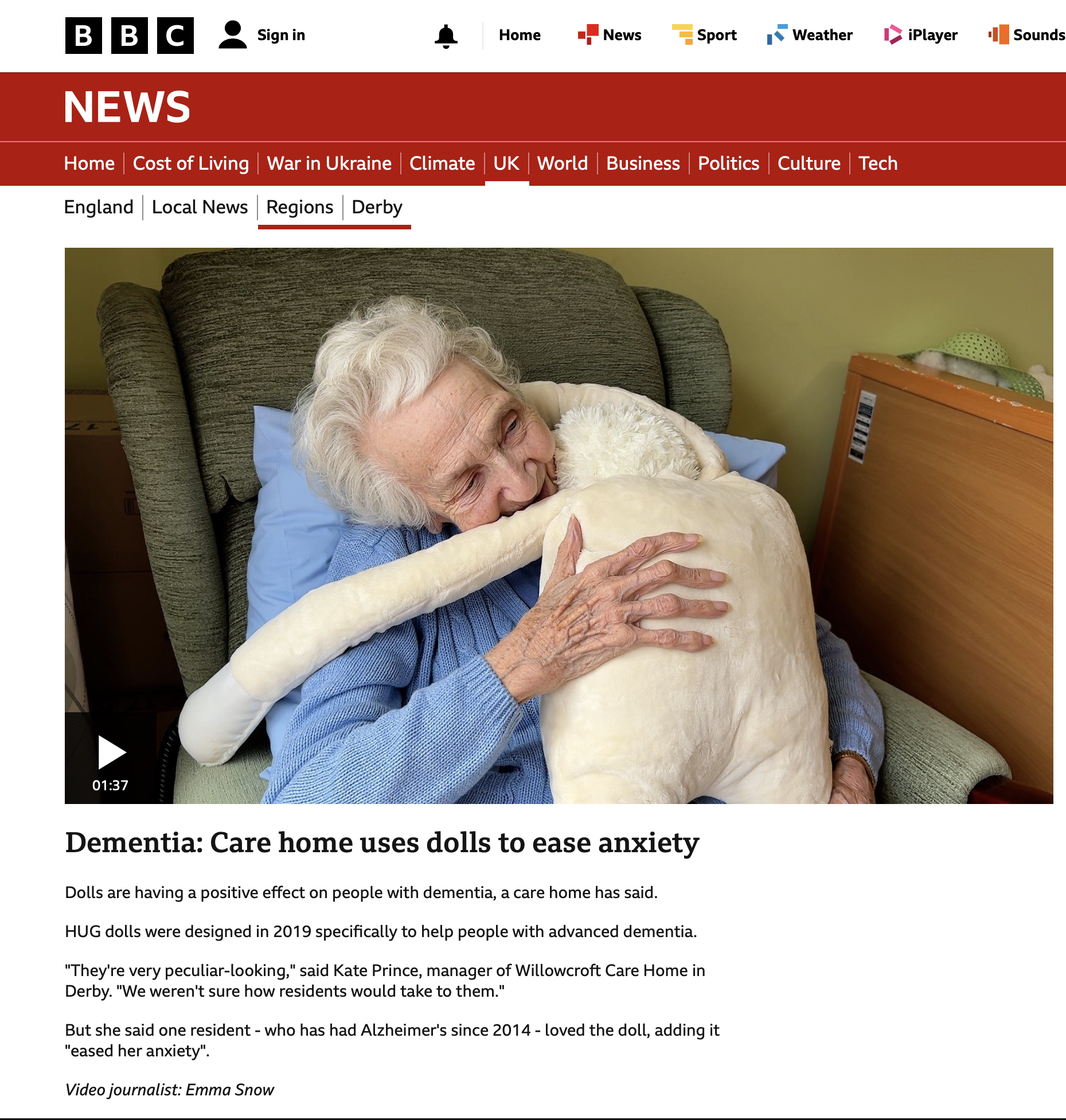HUG on BBC TV News and Radio Derby